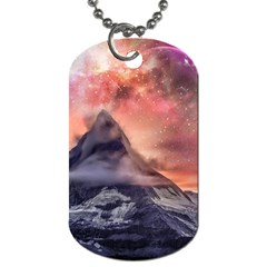 Mountain Cosmos Universe Nature Dog Tag (one Side) by Wegoenart