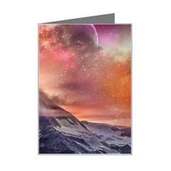 Mountain Cosmos Universe Nature Mini Greeting Card by Wegoenart