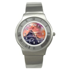 Mountain Cosmos Universe Nature Stainless Steel Watch by Wegoenart