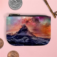 Mountain Cosmos Universe Nature Mini Coin Purse by Wegoenart