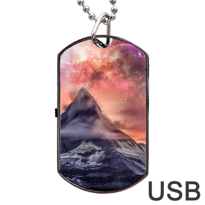 Mountain Cosmos Universe Nature Dog Tag USB Flash (One Side)