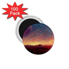 Fantasy World Red Bubbles Landscape 1 75  Magnets (100 Pack)  by Wegoenart