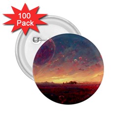 Fantasy World Red Bubbles Landscape 2 25  Buttons (100 Pack)  by Wegoenart