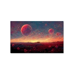 Fantasy World Red Bubbles Landscape Sticker Rectangular (100 Pack) by Wegoenart