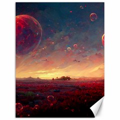 Fantasy World Red Bubbles Landscape Canvas 12  X 16  by Wegoenart