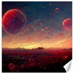 Fantasy World Red Bubbles Landscape Canvas 20  X 20  by Wegoenart