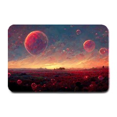 Fantasy World Red Bubbles Landscape Plate Mats by Wegoenart