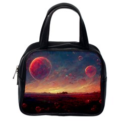 Fantasy World Red Bubbles Landscape Classic Handbag (one Side) by Wegoenart