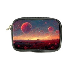 Fantasy World Red Bubbles Landscape Coin Purse by Wegoenart