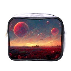 Fantasy World Red Bubbles Landscape Mini Toiletries Bag (one Side) by Wegoenart