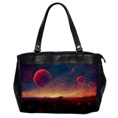 Fantasy World Red Bubbles Landscape Oversize Office Handbag by Wegoenart