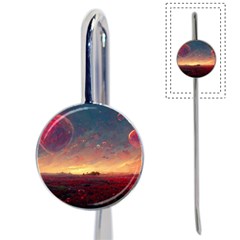 Fantasy World Red Bubbles Landscape Book Mark by Wegoenart