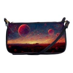 Fantasy World Red Bubbles Landscape Shoulder Clutch Bag by Wegoenart