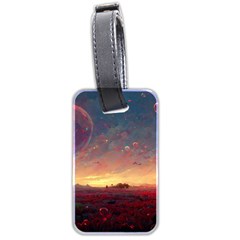 Fantasy World Red Bubbles Landscape Luggage Tag (two Sides) by Wegoenart