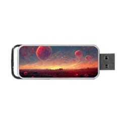 Fantasy World Red Bubbles Landscape Portable Usb Flash (two Sides) by Wegoenart