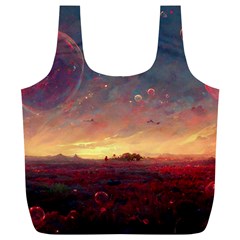 Fantasy World Red Bubbles Landscape Full Print Recycle Bag (xl) by Wegoenart