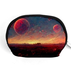 Fantasy World Red Bubbles Landscape Accessory Pouch (medium) by Wegoenart