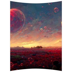 Fantasy World Red Bubbles Landscape Back Support Cushion by Wegoenart