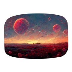 Fantasy World Red Bubbles Landscape Mini Square Pill Box by Wegoenart