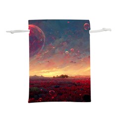 Fantasy World Red Bubbles Landscape Lightweight Drawstring Pouch (s) by Wegoenart