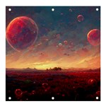 Fantasy World Red Bubbles Landscape Banner and Sign 4  x 4  Front