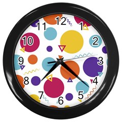 Background Polka Dot Wall Clock (black)