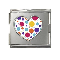 Background Polka Dot Mega Link Heart Italian Charm (18mm) by Ravend