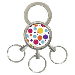 Background Polka Dot 3-ring Key Chain by Ravend