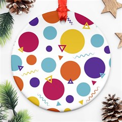 Background Polka Dot Round Ornament (two Sides) by Ravend