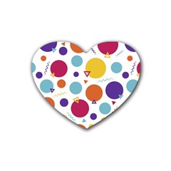 Background Polka Dot Rubber Coaster (heart) by Ravend