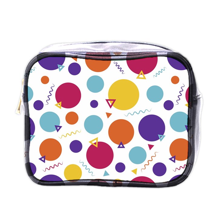 Background Polka Dot Mini Toiletries Bag (One Side)