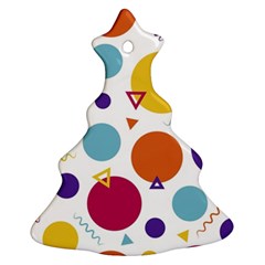 Background Polka Dot Christmas Tree Ornament (two Sides) by Ravend