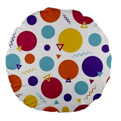 Background Polka Dot Large 18  Premium Flano Round Cushions by Ravend