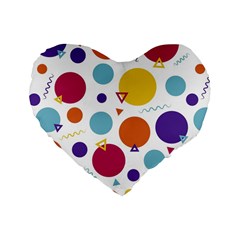 Background Polka Dot Standard 16  Premium Flano Heart Shape Cushions by Ravend