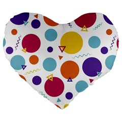 Background Polka Dot Large 19  Premium Flano Heart Shape Cushions by Ravend