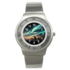 Northern Light North Sky Night Stainless Steel Watch by Ravend