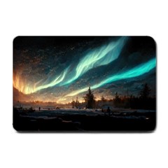 Northern Light North Sky Night Small Doormat by Ravend