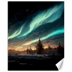 Northern Light North Sky Night Canvas 11  X 14  by Ravend