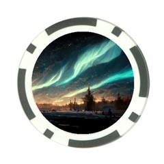 Northern Light North Sky Night Poker Chip Card Guard by Ravend