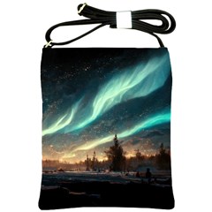 Northern Light North Sky Night Shoulder Sling Bag by Ravend