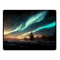 Northern Light North Sky Night Double Sided Fleece Blanket (small)  by Ravend