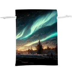 Northern Light North Sky Night  Lightweight Drawstring Pouch (xl) by Ravend