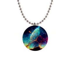 Abstract Galactic Wallpaper 1  Button Necklace by Ravend