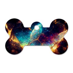 Abstract Galactic Wallpaper Dog Tag Bone (two Sides) by Ravend