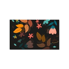 Flower Leaves Background Floral Sticker Rectangular (100 Pack)