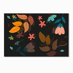 Flower Leaves Background Floral Postcard 4 x 6  (pkg Of 10)