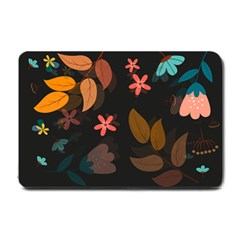 Flower Leaves Background Floral Small Doormat by Ravend