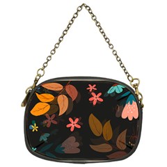 Flower Leaves Background Floral Chain Purse (one Side) by Ravend