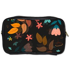 Flower Leaves Background Floral Toiletries Bag (one Side) by Ravend