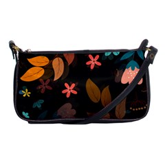 Flower Leaves Background Floral Shoulder Clutch Bag by Ravend